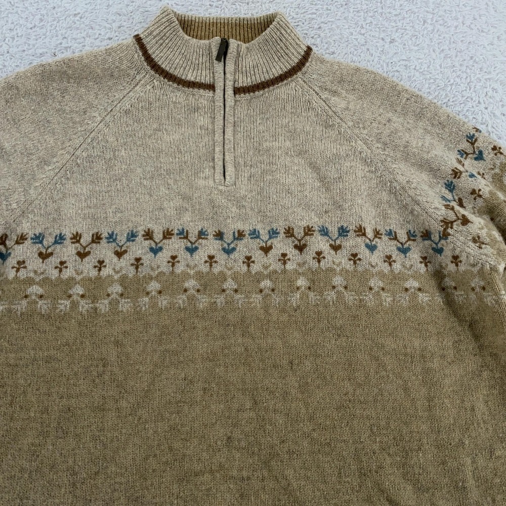 Woolrich Sweater Womens Large Half Zip Pullover Fair Isle Knit Nordic Outdoors